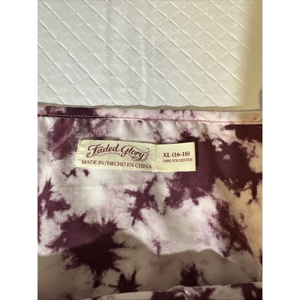 Faded Glory Girl Youth Purple Tie Dye Camisole, Tank Size XL (16/18) - Picture 8 of 9